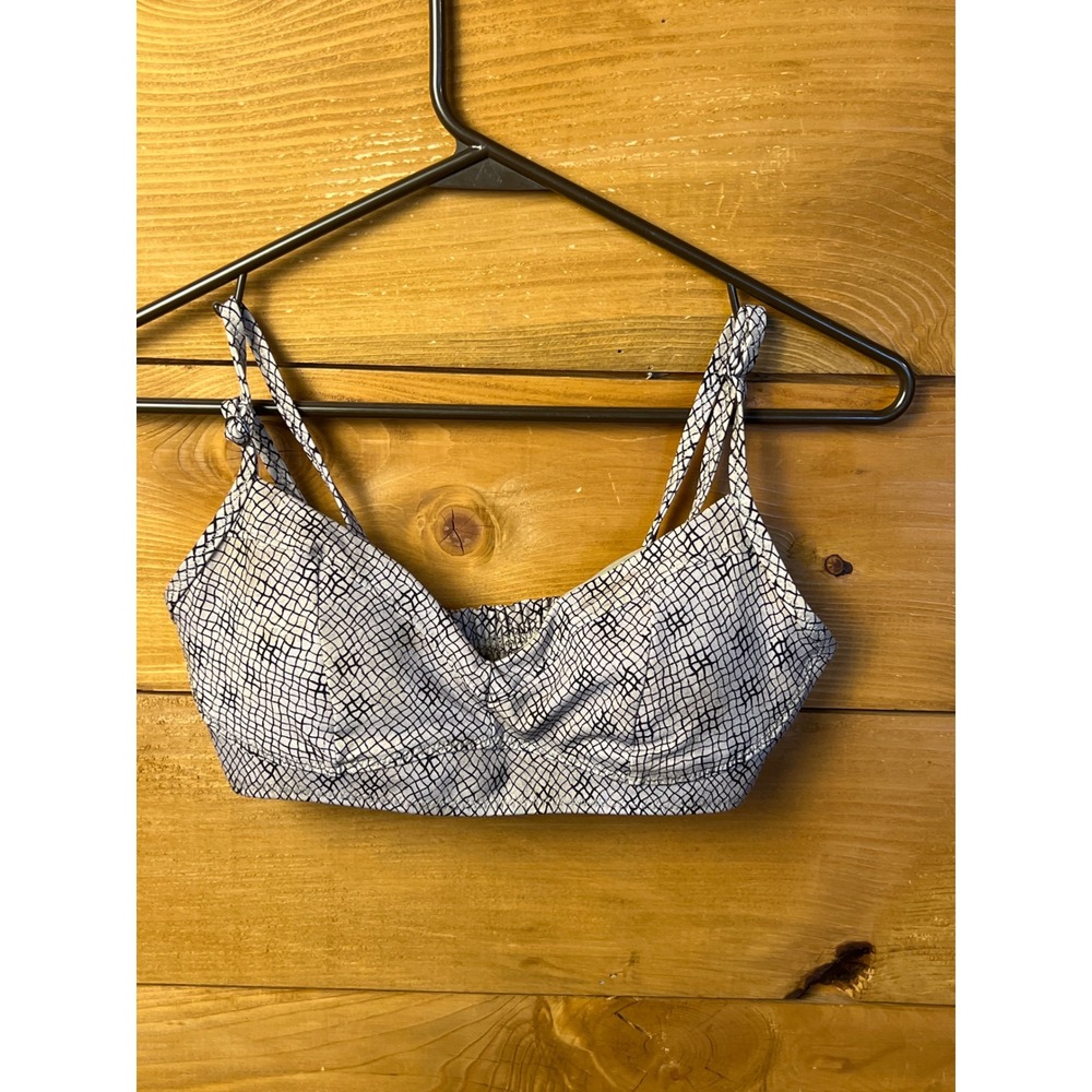 Athleta Black White Snakeskin Print‎ Bra Top Padded Removable Pads Small
